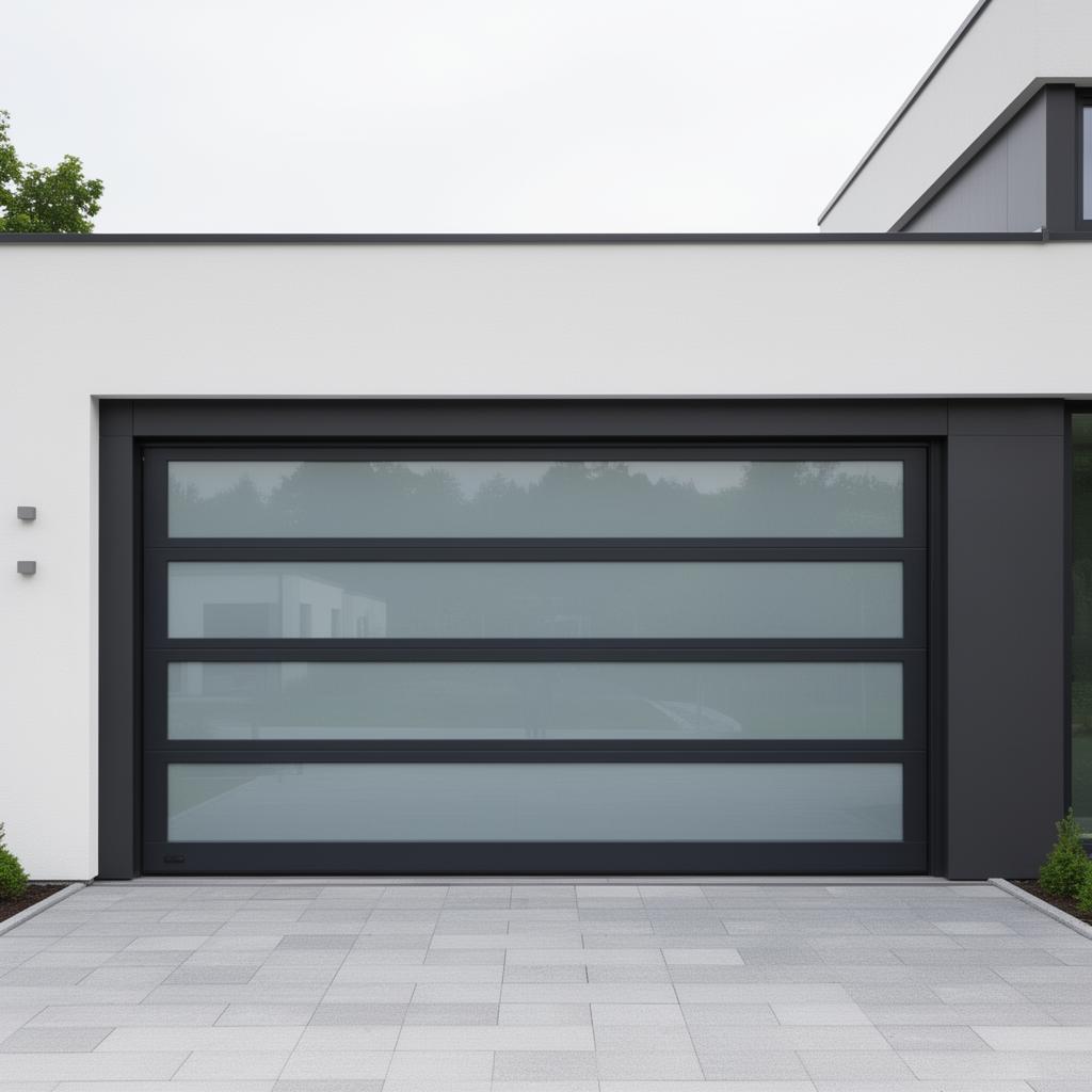 Aluminum & Glass - Modern garage door installation in Manhattan Beach